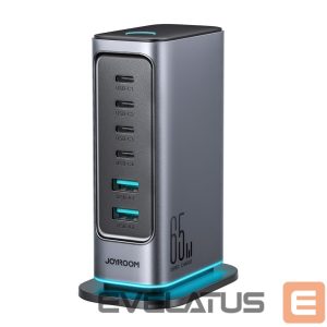 Kaabel Joyroom  Joyroom JR-TCM02 Multiport GaN Charger 65W EU 4x USB-C 2x USB-A - Dark Gray 