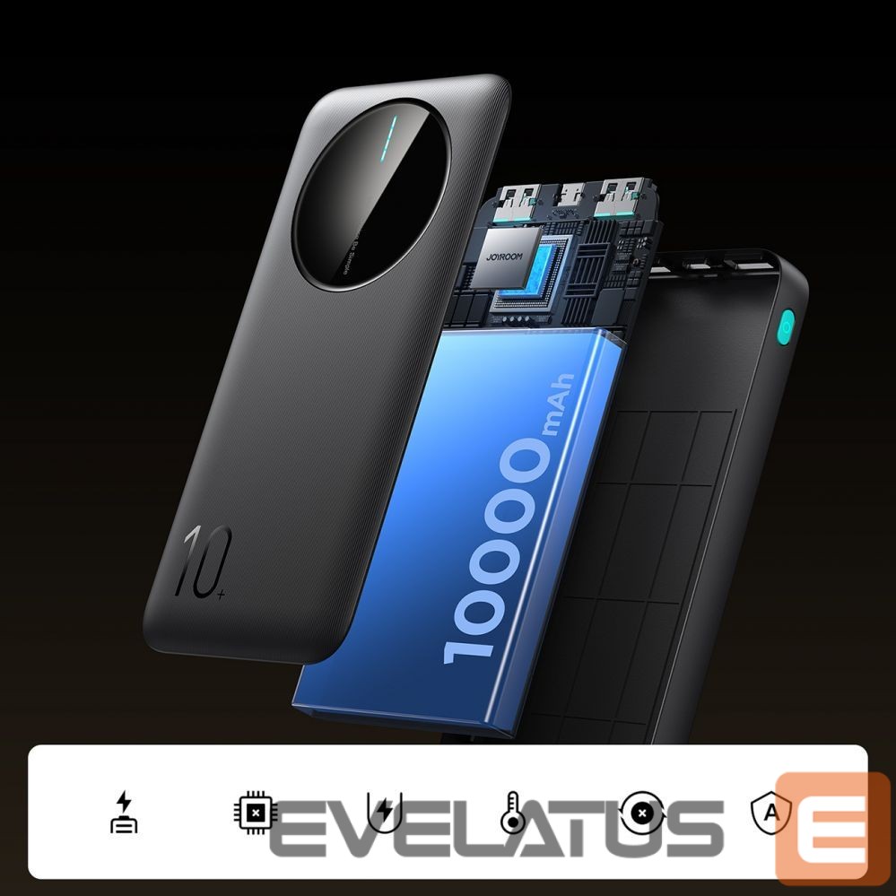 Väline aku Joyroom Powerbank Joyroom JR-PBF12 10000mAh 2.4A 2x USB-A 1x USB-C - black