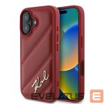 Muu telefoni lisavarustus Karl Lagerfeld  Karl Lagerfeld Diagonal Quilted Script iPhone 16 Case - Red 