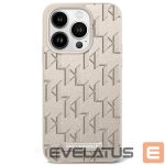 Muu telefoni lisavarustus Karl Lagerfeld  Karl Lagerfeld Leather Monogram Metal Logo MagSafe iPhone 16 Pro Case - Beige 