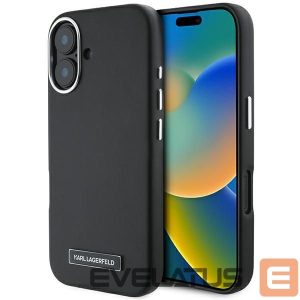 Muu telefoni lisavarustus Karl Lagerfeld  Karl Lagerfeld FW Metal Plate MagSafe iPhone 16 Plus Case - Black 
