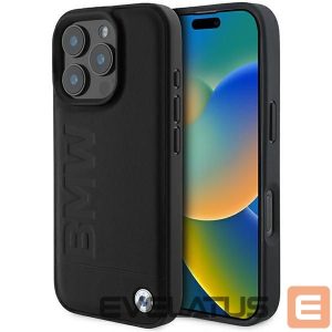 Muu telefoni lisavarustus BMW  BMW Leather Hot Stamp iPhone 16 Pro Max Case - Black 
