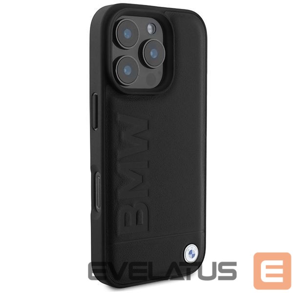 Muu telefoni lisavarustus BMW BMW Leather Hot Stamp MagSafe iPhone 16 Pro Case - Black