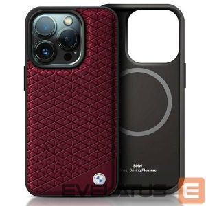 Muu telefoni lisavarustus BMW  BMW Sign Leather Diamond Metal Logo MagSafe Case for iPhone 16 Pro Max - Red 