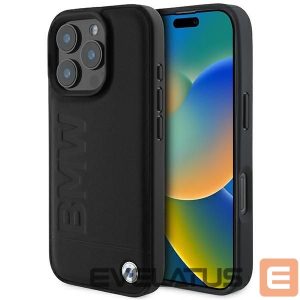 Muu telefoni lisavarustus BMW  BMW Leather Hot Stamp MagSafe iPhone 16 Pro Max Case - Black 