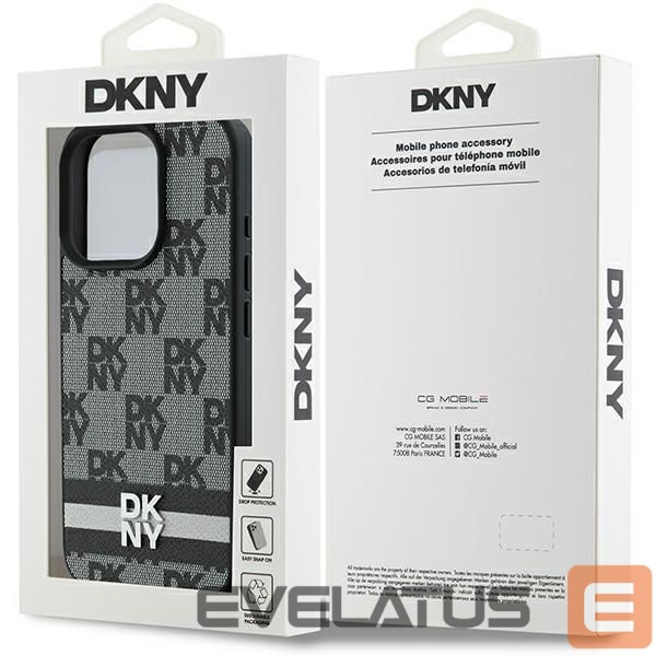 Muu telefoni lisavarustus DKNY DKNY Checkered Pattern & Printed Stripes Case for iPhone 16 Pro Max - Black