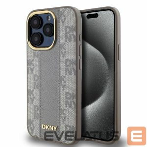 Muu telefoni lisavarustus DKNY  DKNY Leather Checkered Mono Pattern MagSafe iPhone 15 Pro Case - Beige 