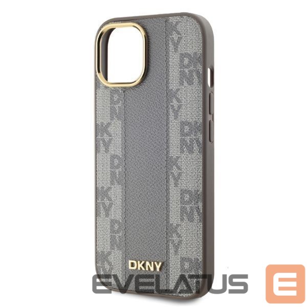 Muu telefoni lisavarustus DKNY DKNY Leather Checkered Mono Pattern MagSafe iPhone 15 Case - Beige