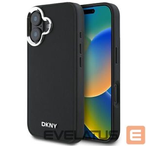 Muu telefoni lisavarustus DKNY  DKNY Plain Silver Logo MagSafe iPhone 16 Case - Black 