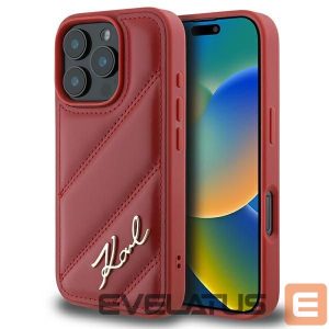 Muu telefoni lisavarustus Karl Lagerfeld  Karl Lagerfeld Quilted Signature iPhone 16 Pro Case - Red 