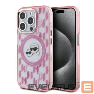 Muu telefoni lisavarustus Karl Lagerfeld  Karl Lagerfeld IML Monogram Karl & Choupette Head MagSafe iPhone 15 Pro Case - Pink 