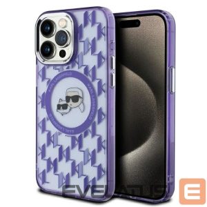 Muu telefoni lisavarustus Karl Lagerfeld  Karl Lagerfeld IML Monogram Karl & Choupette Head MagSafe iPhone 15 Pro Case - Purple 