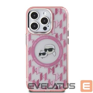 Muu telefoni lisavarustus Karl Lagerfeld  Karl Lagerfeld IML Monogram Karl & Choupette Head MagSafe iPhone 15 Case - Pink 