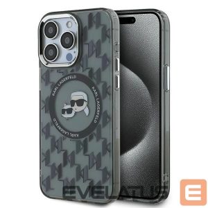 Muu telefoni lisavarustus Karl Lagerfeld  Karl Lagerfeld IML Monogram Karl & Choupette Head MagSafe Case for iPhone 15 Pro Max - Black 