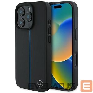 Muu telefoni lisavarustus Mercedes-Benz  Mercedes MB Blue Line Leather MagSafe iPhone 16 Pro Case - Black 