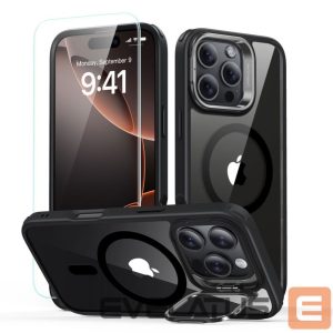 Muu telefoni lisavarustus ESR  ESR Classic Hybrid Kickstand Halolock MagSafe Case with Stand + Tempered Glass for iPhone 16 Pro Max - Clear with Black Frame 