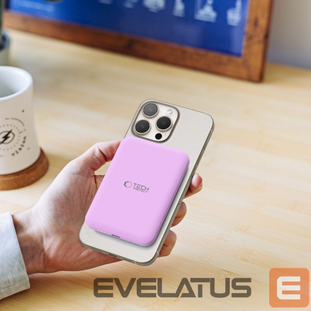 Muu telefoni lisavarustus Tech-Protect Tech-Protect LifeMag MagSafe PB10 5000mAh Power Bank - Pink