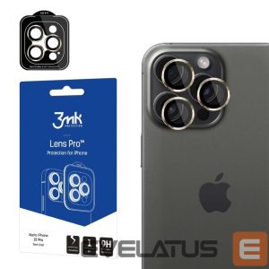 Muu telefoni lisavarustus 3MK  3mk Lens Protection Pro Camera Cover with Gold Frame for iPhone 15 Pro 