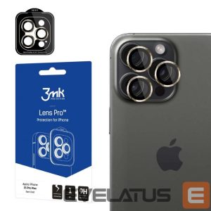 Muu telefoni lisavarustus 3MK  3mk Lens Protection Pro Camera Cover with Gold Frame for iPhone 15 Pro Max 