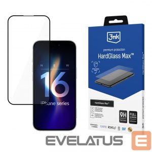 Muu telefoni lisavarustus 3MK  Tempered glass 3mk HardGlass Max Black for iPhone 16 Plus 