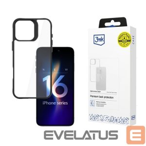 Muu telefoni lisavarustus 3MK  3mk Satin Armor Case+ for iPhone 16 Pro - Transparent with Black Frame 