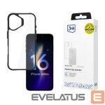 Muu telefoni lisavarustus 3MK  3mk Satin Armor Case+ for iPhone 16 Plus - Transparent with Black Frame 