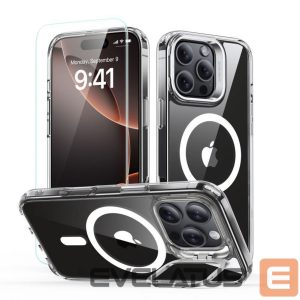 Muu telefoni lisavarustus ESR  ESR Classic Hybrid Kickstand Halolock MagSafe Case Set with Stand + Tempered Glass for iPhone 16 Pro - Clear 