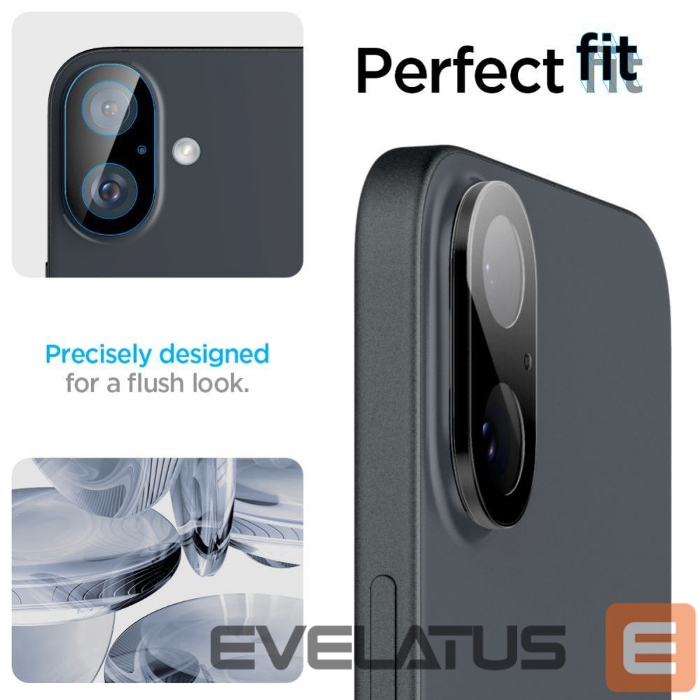 Muu telefoni lisavarustus Spigen Spigen Optik GLAS.TR Camera Protector 2-PACK for iPhone 16 / 16 PLUS - Black