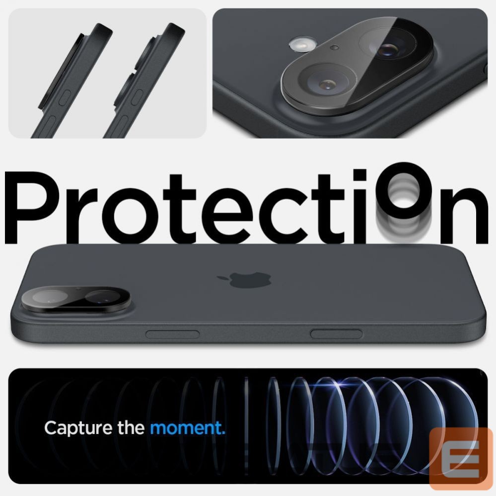Muu telefoni lisavarustus Spigen Spigen Optik GLAS.TR Camera Protector 2-PACK for iPhone 16 / 16 PLUS - Black