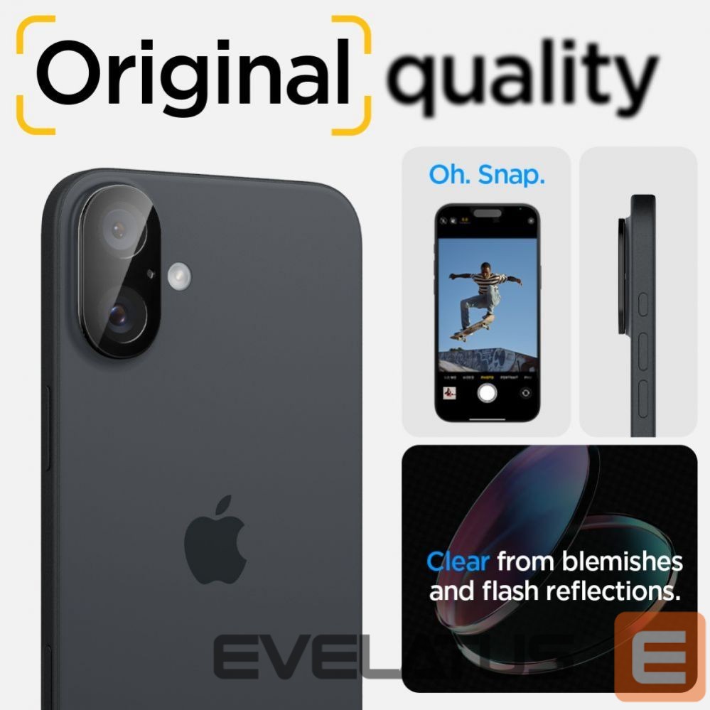 Muu telefoni lisavarustus Spigen Spigen Optik GLAS.TR Camera Protector 2-PACK for iPhone 16 / 16 PLUS - Black