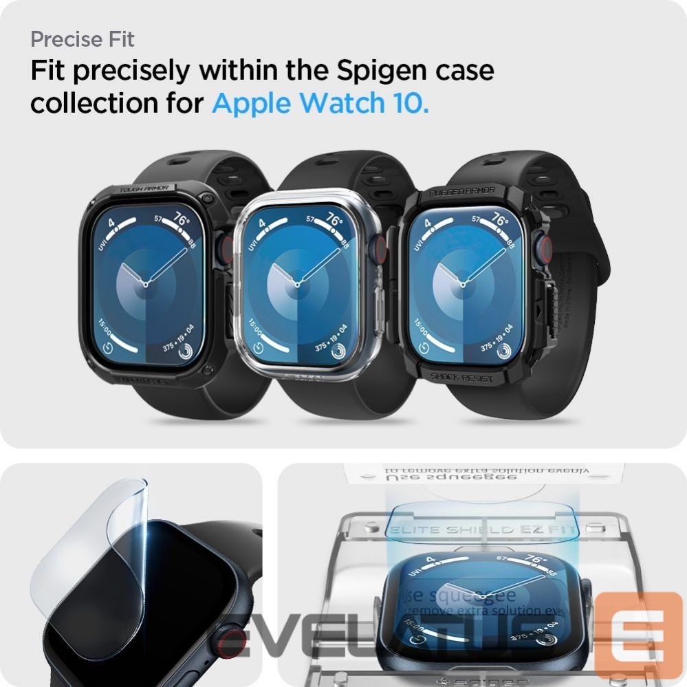 Muu telefoni lisavarustus Spigen Spigen Elite Shield ”EZ FIT” Hybrid Glass 2-PACK for Apple Watch 10 (46MM) - Clear