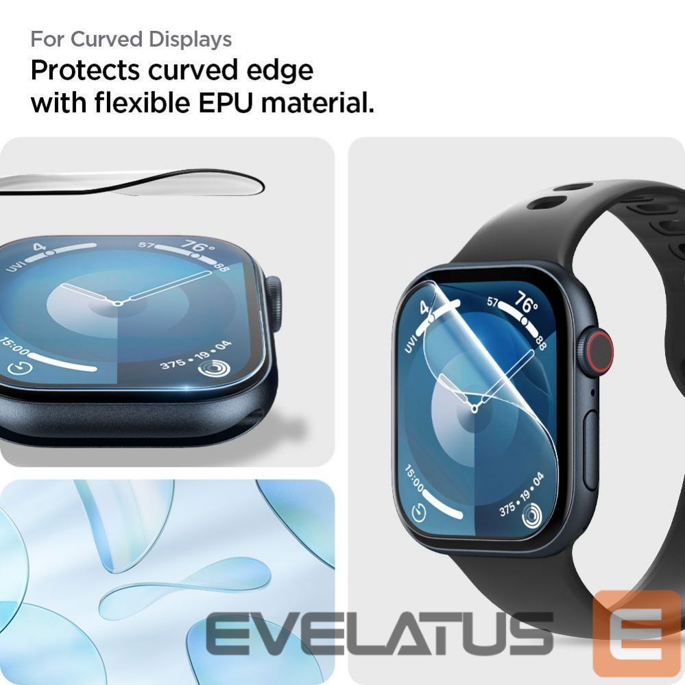 Muu telefoni lisavarustus Spigen Spigen Elite Shield ”EZ FIT” Hybrid Glass 2-PACK for Apple Watch 10 (46MM) - Clear