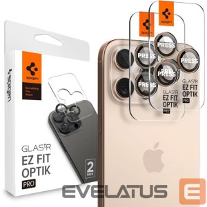 Muu telefoni lisavarustus Spigen  Spigen Optik Pro GLAS.TR ”EZ FIT” Camera Protector 2-PACK for iPhone 16 Pro / Pro Max - Brown 