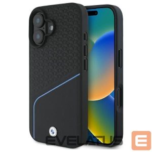 Muu telefoni lisavarustus BMW  BMW BMHMP16S23RDCLK iPhone 16 6.1" black/black hardcase Sign Leather Textured And Line MagSafe 