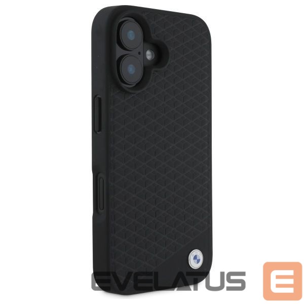 Muu telefoni lisavarustus BMW BMW Sign Leather Diamond Metal Logo MagSafe iPhone 16 Case - Black