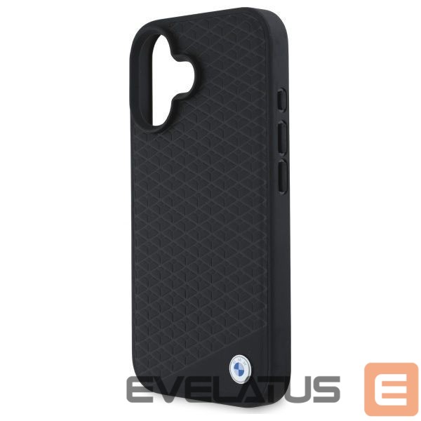 Muu telefoni lisavarustus BMW BMW Sign Leather Diamond Metal Logo MagSafe iPhone 16 Case - Black