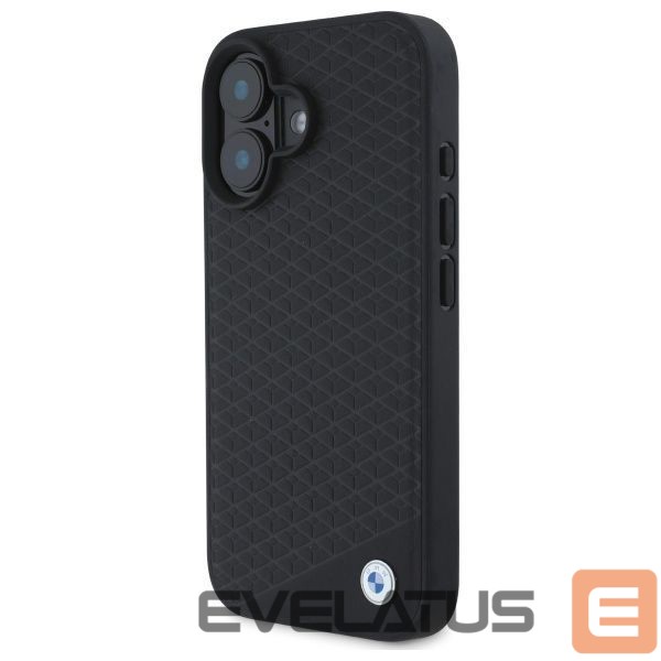 Muu telefoni lisavarustus BMW BMW Sign Leather Diamond Metal Logo MagSafe iPhone 16 Case - Black