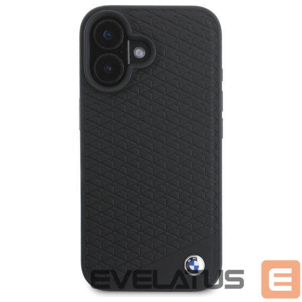 Muu telefoni lisavarustus BMW BMW Sign Leather Diamond Metal Logo MagSafe iPhone 16 Case - Black