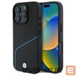 Muu telefoni lisavarustus BMW  BMW Sign Leather Textured And Line MagSafe Case for iPhone 16 Pro Max - Black 