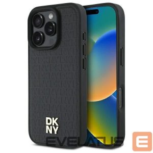 Muu telefoni lisavarustus DKNY  DKNY Repeat Pattern Stack Logo MagSafe iPhone 16 Pro Case - Black 