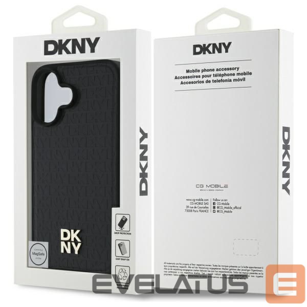 Muu telefoni lisavarustus DKNY DKNY Repeat Pattern Stack Logo MagSafe iPhone 16 Case - Black