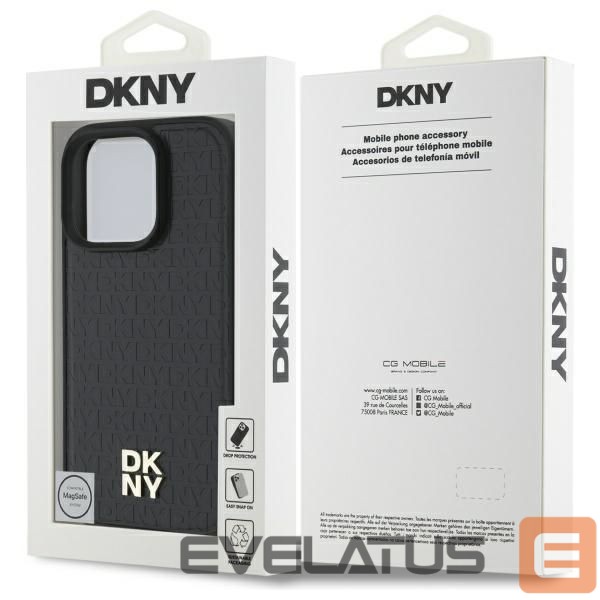 Muu telefoni lisavarustus DKNY DKNY DKHMP16XPSHRPSK iPhone 16 Pro Max 6.9" hardcase black/black Repeat Pattern Stack Logo MagSafe