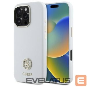 Muu telefoni lisavarustus Guess  Guess Silicone Logo Strass 4G Case for iPhone 16 Pro - White 