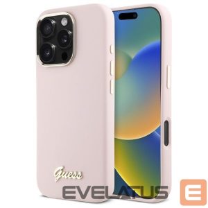 Muu telefoni lisavarustus Guess  Guess Silicone Script Metal Logo & Frame iPhone 16 Pro Case - Pink 