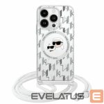 Muu telefoni lisavarustus Karl Lagerfeld  Karl Lagerfeld IML Crossbody Monogram Karl & Choupette Head MagSafe iPhone 16 Case - Clear 