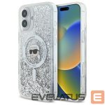 Muu telefoni lisavarustus Karl Lagerfeld  Karl Lagerfeld Liquid Glitter Karl Head Magsafe iPhone 16 Case - Clear 
