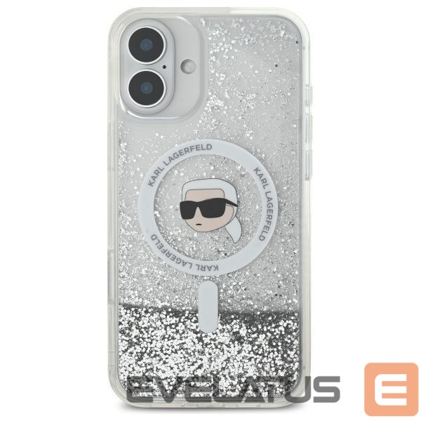 Muu telefoni lisavarustus Karl Lagerfeld Karl Lagerfeld Liquid Glitter Karl Head Magsafe iPhone 16 Case - Clear
