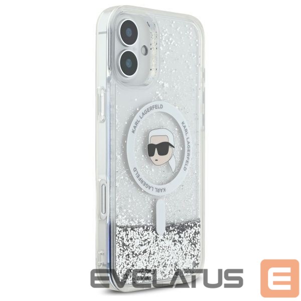 Muu telefoni lisavarustus Karl Lagerfeld Karl Lagerfeld Liquid Glitter Karl Head Magsafe iPhone 16 Case - Clear