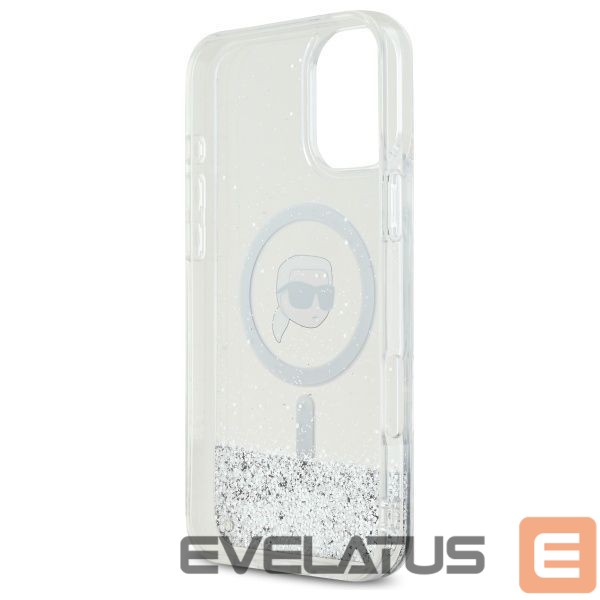 Muu telefoni lisavarustus Karl Lagerfeld Karl Lagerfeld Liquid Glitter Karl Head Magsafe iPhone 16 Case - Clear
