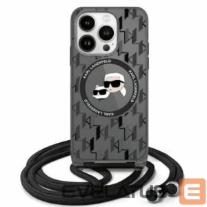 Muu telefoni lisavarustus Karl Lagerfeld  Karl Lagerfeld IML Crossbody Monogram Karl & Choupette Head MagSafe Case for iPhone 16 Pro Max - Black 